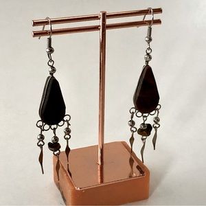 Brown gem color earrings costume jewelry